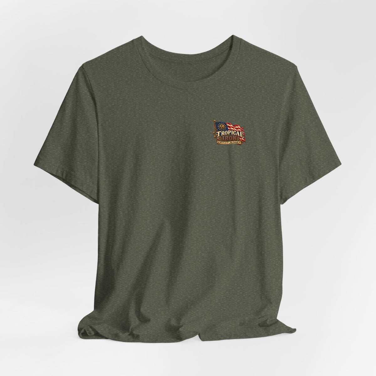 Tropical Iron Band Graphic Tee — "Fife Drums & Dumbrells" Vintage Concert T‑Shirt