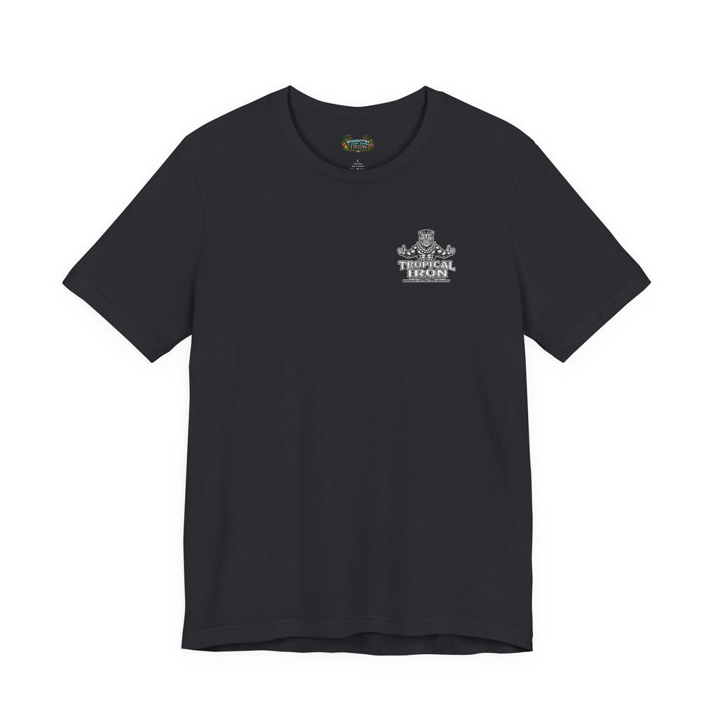 Tropical Island Crewneck Tee — 'Paradise Strong' Graphic T-Shirt