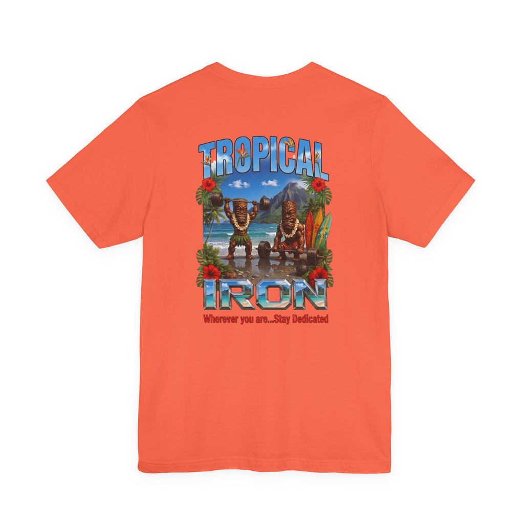 Tropical Iron Beach T-Shirt – 'Tropical Iron' Vintage Surf Crew Tee