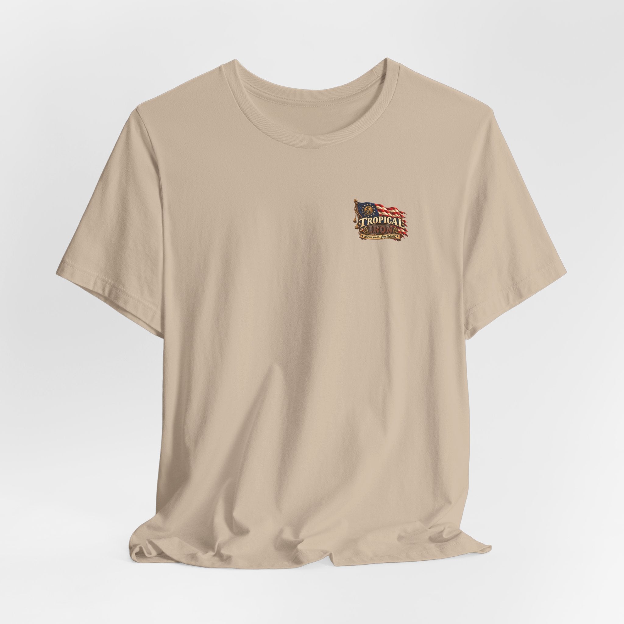 Tropical Iron Band Graphic Tee — "Fife Drums & Dumbrells" Vintage Concert T‑Shirt
